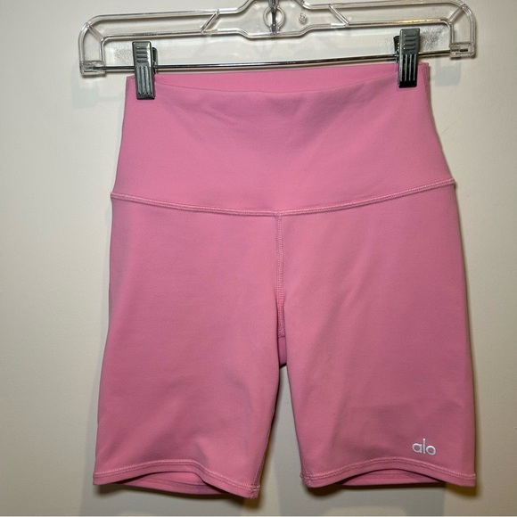 Alo Yoga 7” High-Waist Biker Short Pink Size Extra Small - Picture 1 of 7